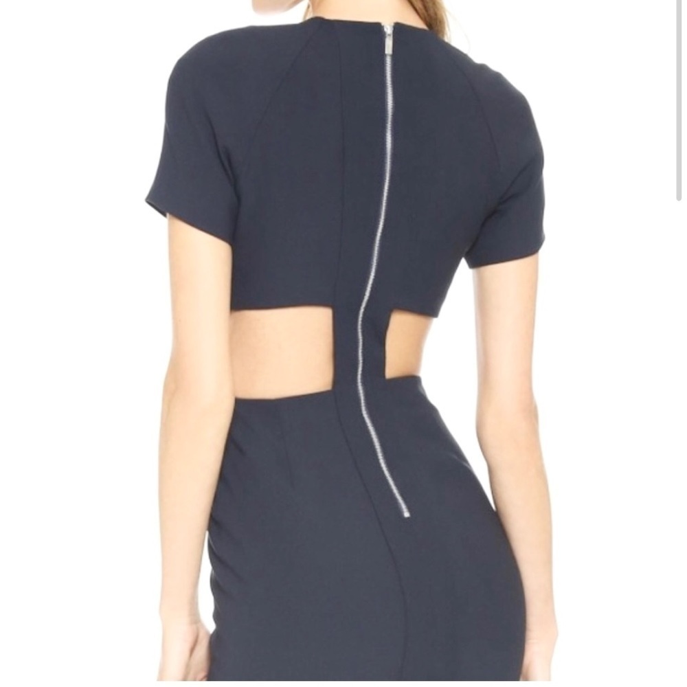 Elizabeth and James Navy Short Sleeve Mini Bodycon Cutout Dress